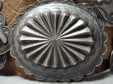 Early Hand Forged Sterling Silver Vintage Native American Navajo Concho Belt Old-Nativo Arts