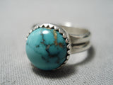 Important Vintage Native American Navajo Spiderweb Turquoise Sterling Silver Ring-Nativo Arts