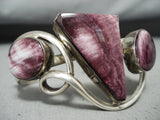 Custom Native American Navajo Purple Spiny Oyster Sterling Silver Bracelet-Nativo Arts