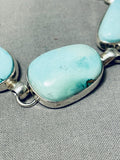 Superior Vintage Native American Navajo 5 Royston Turquoise Sterling Silver Bracelet-Nativo Arts