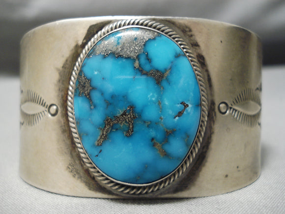 Best Emma Lincoln Vintage Native American Navajo Morenci Turquoise Sterling Silver Bracelet-Nativo Arts