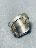 Marvelous Vintage Native American Navajo #8 Mine Turquoise Sterling Silver Ring-Nativo Arts