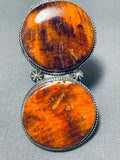 One Of The Biggest Ever Native American Navajo Petrified Wood Sterling Silver Ring-Nativo Arts