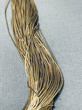 Gorgeous Gold Vintage Native American Navajo 100 Strand Sterling Silver Heishi Necklace-Nativo Arts