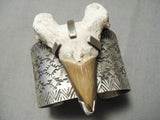 Unique Native American Navajo Contemporist Sterling Silver Skull Bracelet Cuff-Nativo Arts
