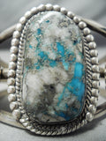 Important Vintage Native American Navajo Old Morenci Turquoise Sterling Silver Bracelet-Nativo Arts