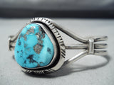 Amazing Vintage Native American Navajo Old Morenci Turquoise Sterling Silver Bracelet-Nativo Arts
