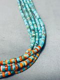One Of The Most Unique Pueblo Turquoise Shell Sterling Silver Necklace-Nativo Arts