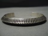 Thick And Intricate!! Vintage Navajo Sterling Silver Native American Bracelet-Nativo Arts