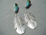 Amazing Navajo Damale Turquoise Sterling Silver Earrings Native American-Nativo Arts