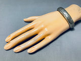 Outstanding Vintage Native American Navajo Sterling Silver Handstamped Bracelet-Nativo Arts