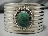 Early 1900's Vintage Native American Navajo Cerrillos Turquoise Sterling Silver Cuff Bracelet-Nativo Arts
