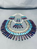 The Most Intricate Native American Inlay Double Sided Sterling Silver Necklace-Nativo Arts