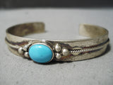 Amazing Vintage Native American Navajo Turquoise Sterling Silver Bracelet Old-Nativo Arts