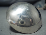 Colossal Signed Navajo Native American Sterling Silver Dome Ring-Nativo Arts