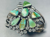 One Of Best Ever Vintage Native American Navajo Royston Turquoise Bird Sterling Silver Bracelet-Nativo Arts