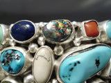 Museum Quality Vintage Native American Navajo Turquoise Multi Stone Sterling Silver Bracelet-Nativo Arts