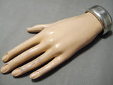 Important Small Wrist Vintage Native American Navajo Dan Jackson Sterling Silver Bracelet Cuff-Nativo Arts
