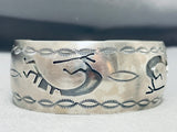 Authentic Native American Navajo Sterling Silver Kokopelli Bracelet-Nativo Arts