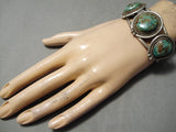 Superior Vintage Native American Navajo Royston Turquoise Sterling Silver Bracelet Old-Nativo Arts