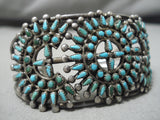 One Best Early Vintage Zuni Native American Turquoise Sterling Silver Bracelet-Nativo Arts