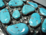 One Of The Best Vintage Native American Navajo Natural Turquoise Sterling Silver Ketoh Bracelet-Nativo Arts