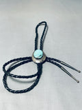 Phenomenal Vintage Native American Navajo Spiderweb Turquoise Sterling Silver Bolo Tie-Nativo Arts
