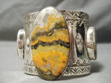 Huge Native American Bumble Bee Sterling Silver Bracelet Huge!-Nativo Arts