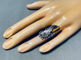 Stunning Native American Navajo Tiger Eye Sterling Silver Huge Ring-Nativo Arts
