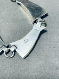 One Of The Most Unique Vintage Native American Navajo Sterling Silver Fan Necklace-Nativo Arts