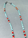Native American Intricate Southwest Vintage Turquoise Bear Sterling Silver Necklace-Nativo Arts