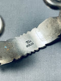 Extra Thick Vintage Native American Navajo Hand Tooled Sterling Silver Bracelet-Nativo Arts
