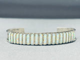 Breathtaking Native American Zuni Synthetic Opal Row Sterling Silver Bracelet-Nativo Arts