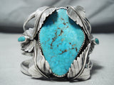 Awesome Vintage Native American Navajo 3 Kingman Turquoise Sterling Silver Bracelet-Nativo Arts