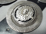 614 Grams Vintage Navajo Sterling Silver Concho Belt Native American Old-Nativo Arts