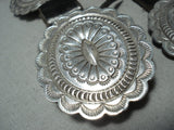 Hand Wrought Sterling Silver Vintage Native American Navajo Signed Concho Belt Old-Nativo Arts