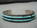 Native American Striking Zuni Inlaid Royston Turquoise Sterling Silver Bracelet-Nativo Arts