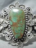 Stunning Navajo Native American Royston Turquoise Sterling Silver Bracelet-Nativo Arts
