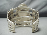 One Of The Biggest Best Vintage Native American Navajo #8 Turquoise Sterling Silver Bracelet-Nativo Arts
