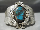Important Vintage Native American Navajo Henry Yazzie Bisbee Turquoise Sterling Silver Bracelet-Nativo Arts