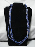 Museum Quality Navajo Tubule Lapis Squaw Native American Necklace-Nativo Arts
