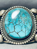 151 Grams Vintage Native American Navajo Spiderweb Turquoise Sterling Silver Bracelet Cuff-Nativo Arts