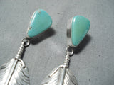 Dynamic Navajo Royston Turquoise Sterling Silver Earrings Native American-Nativo Arts