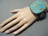 One Of The Best Vintage Native American Navajo #8 Turquoise Sterling Silver Thunderbird Bracelet-Nativo Arts