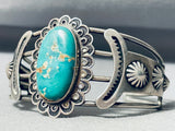 Opulent Rare Turquoise Vintage Native American Navajo Sterling Silver Bracelet-Nativo Arts