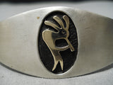 Native American Stunning Vintage Sterling Silver Real Gold Kokopelli Bracelet-Nativo Arts