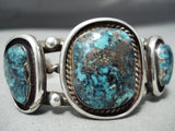 Old Morenci Vintage Native American Navajo Turquoise Sterling Silver Bracelet Jewelry-Nativo Arts