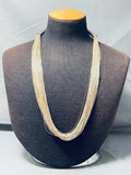 Jaw Dropping 100 Strand Vintage Native American Navajo Sterling Silver Heishi Necklace-Nativo Arts