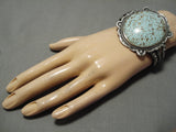 One Of The Best Vintage Native American Navajo #8 Turquoise Sterling Silver Bracelet Old-Nativo Arts