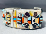 One Of The Most Intricate Ever Vintage Native American Zuni Turquoise Sterling Silver Bracelet-Nativo Arts